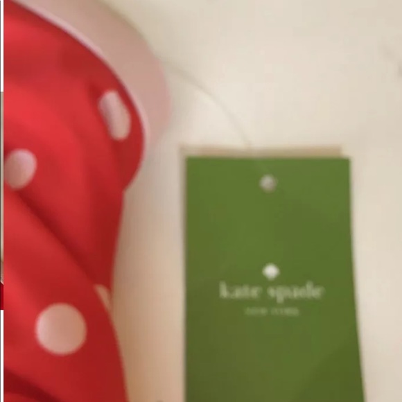 New Kate Spade Kid Girl 12 Year Old Red Polka Dots Open Piece Pink Ribbon Bow - Picture 6 of 9